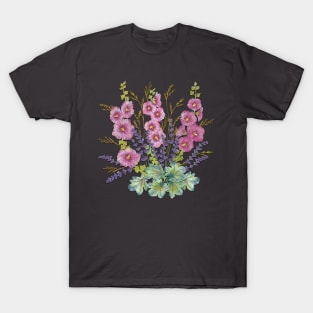 Summer Hollyhocks T-Shirt